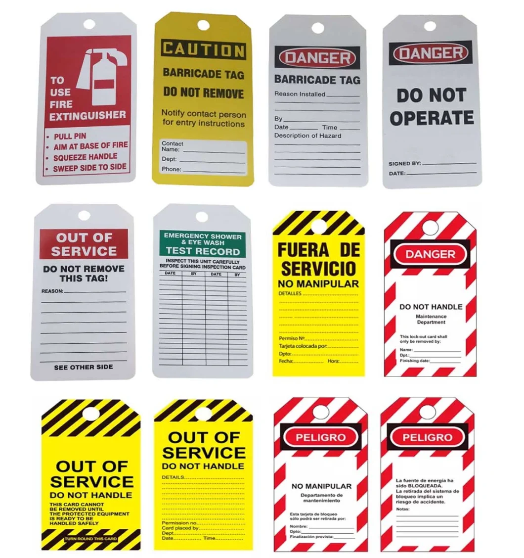 OEM Loto PVC Tag Lockout Warning Sign Tagout Safety Danger Tags