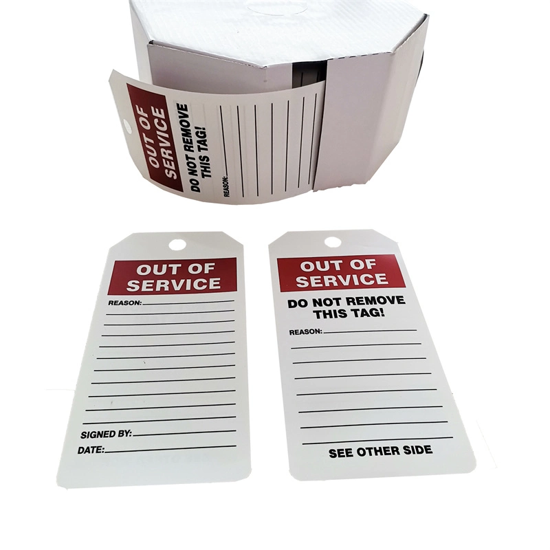 Lockout Safety Tags out of Service Tag by The Roll PVC White Pk250
