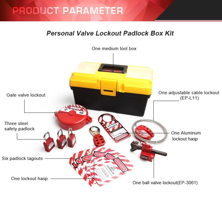 Industrial Safety Breaker Lockout Tool Bag Kit with Laminated Padlock
