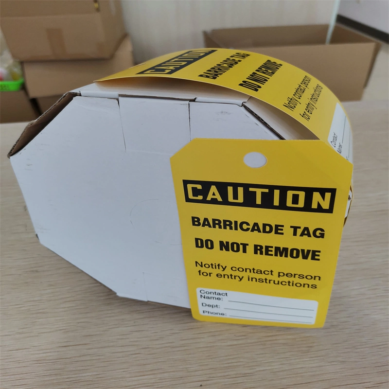 Caution Lockout PVC Tag by The Roll 6-1/4 X 3inch, Pk100