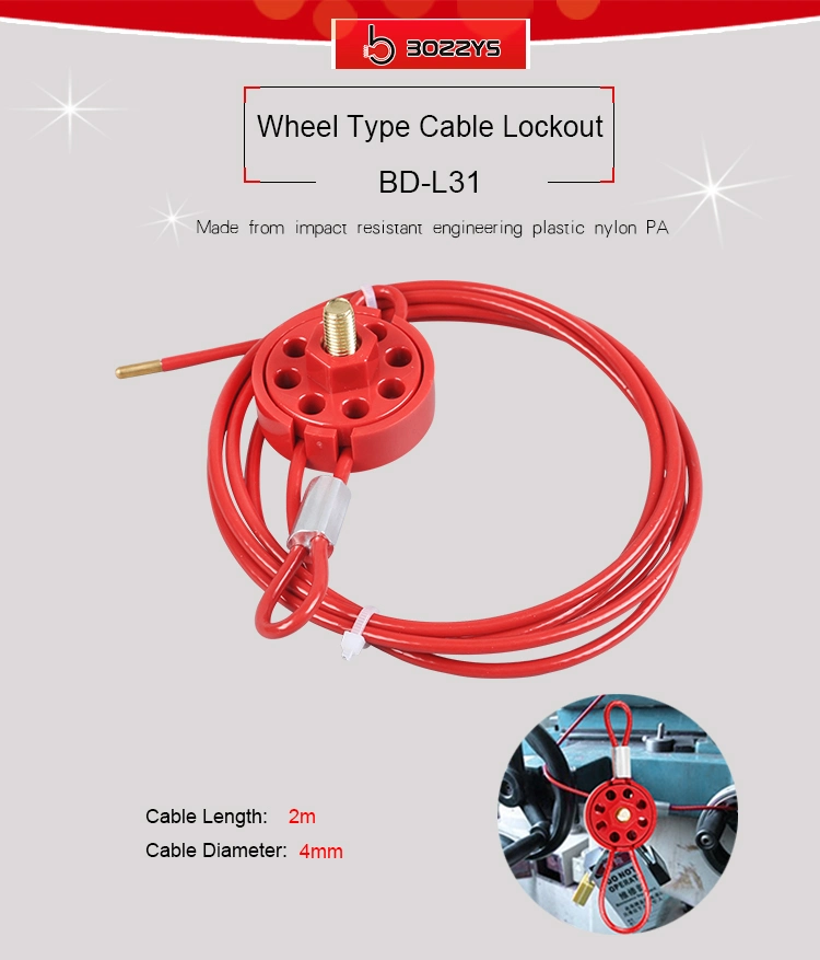 Bozzys CE Nylon PA Steel Multipurpose Wheel Type Cable Lockouts