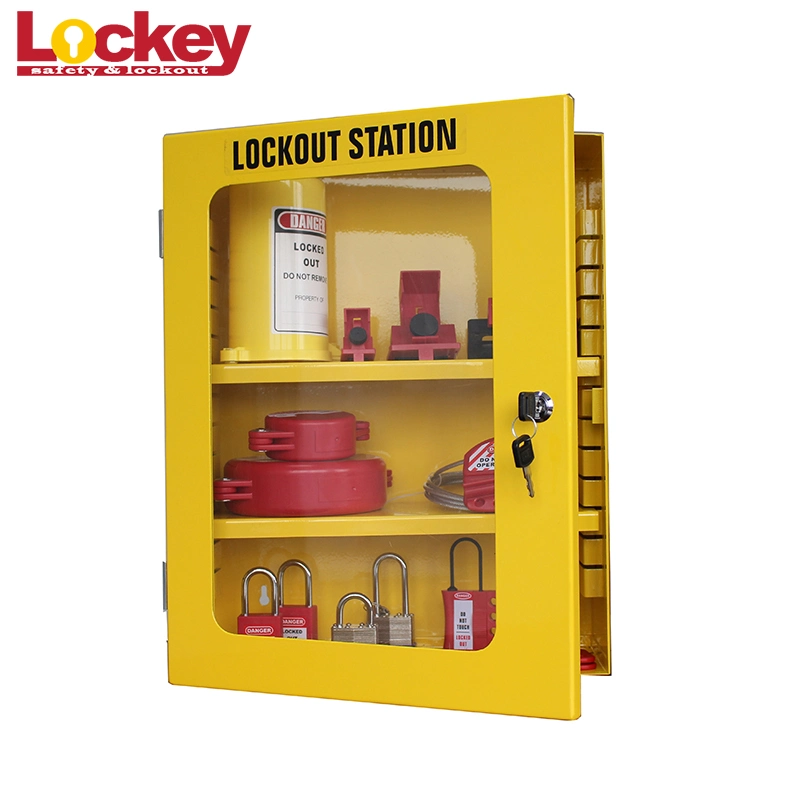 Wall Mounted Hardened Yellow Steel Safety Group Combination Lockout Tagout Box