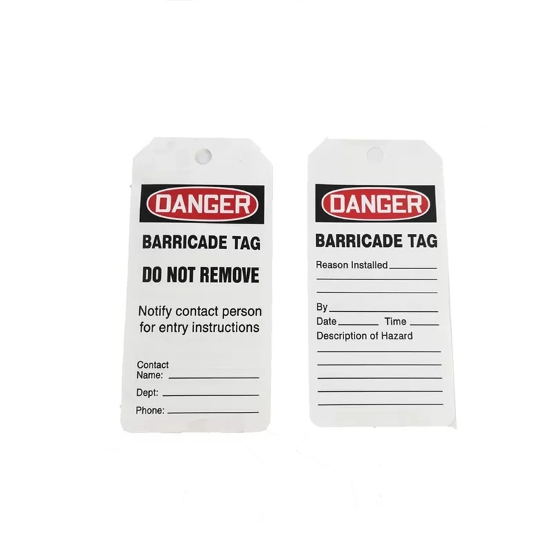 Danger Barricade Tag by Roll PVC Plastic Lockout Hand Tags