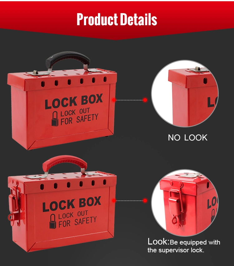 12 Holes Heavy Duty Steel Portable Group Lockout Box Lk01