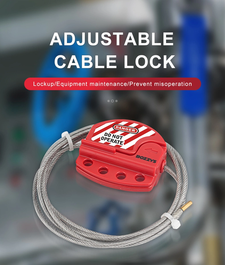 Adjustable Impact Resistant Cable Lockout with 2m Stainless Steel Adjustable Cable