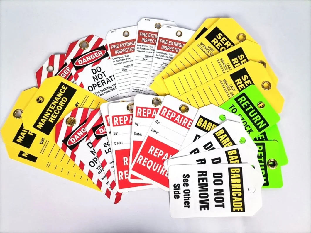 Custom PVC Vinyl Lockout Tagout Tags Danger out of Service Equipment Station Noted Tag