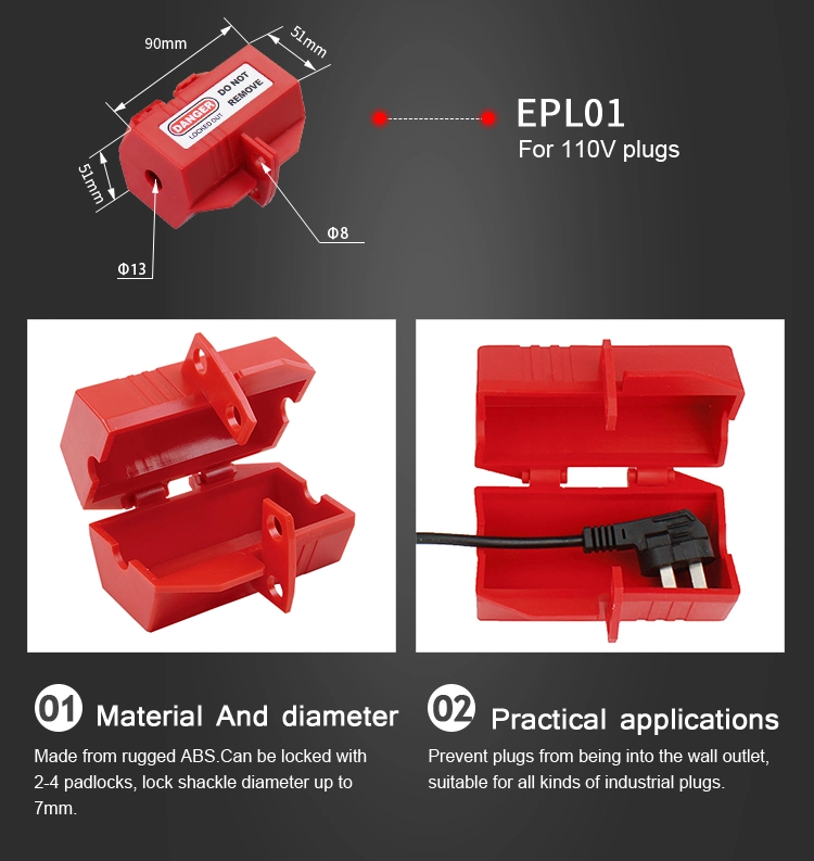 ABS Electrical Pneumatic Plug Lockout for Plug (EPL01)