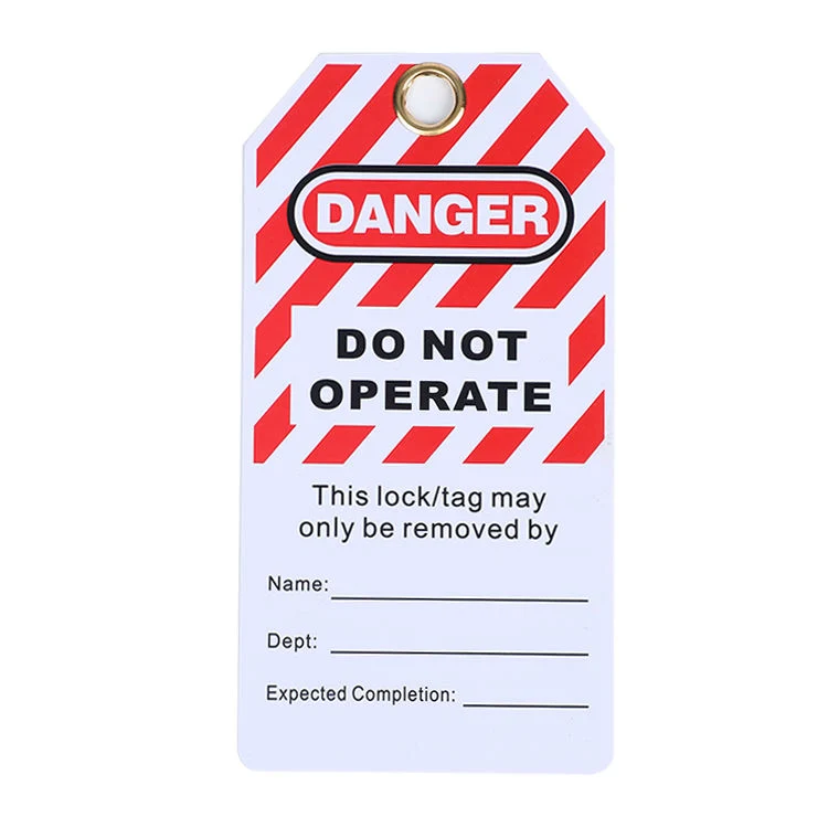 Custom Equipment Lockout Safety PVC Labels Safety Tag Danger Inspection Warning Tag out