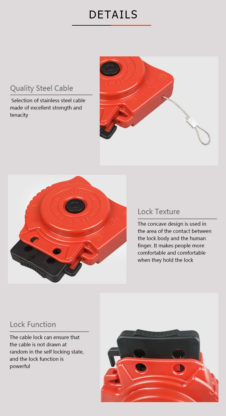 Automatic Retractable Cable Lockout with Stainless Steel Cable