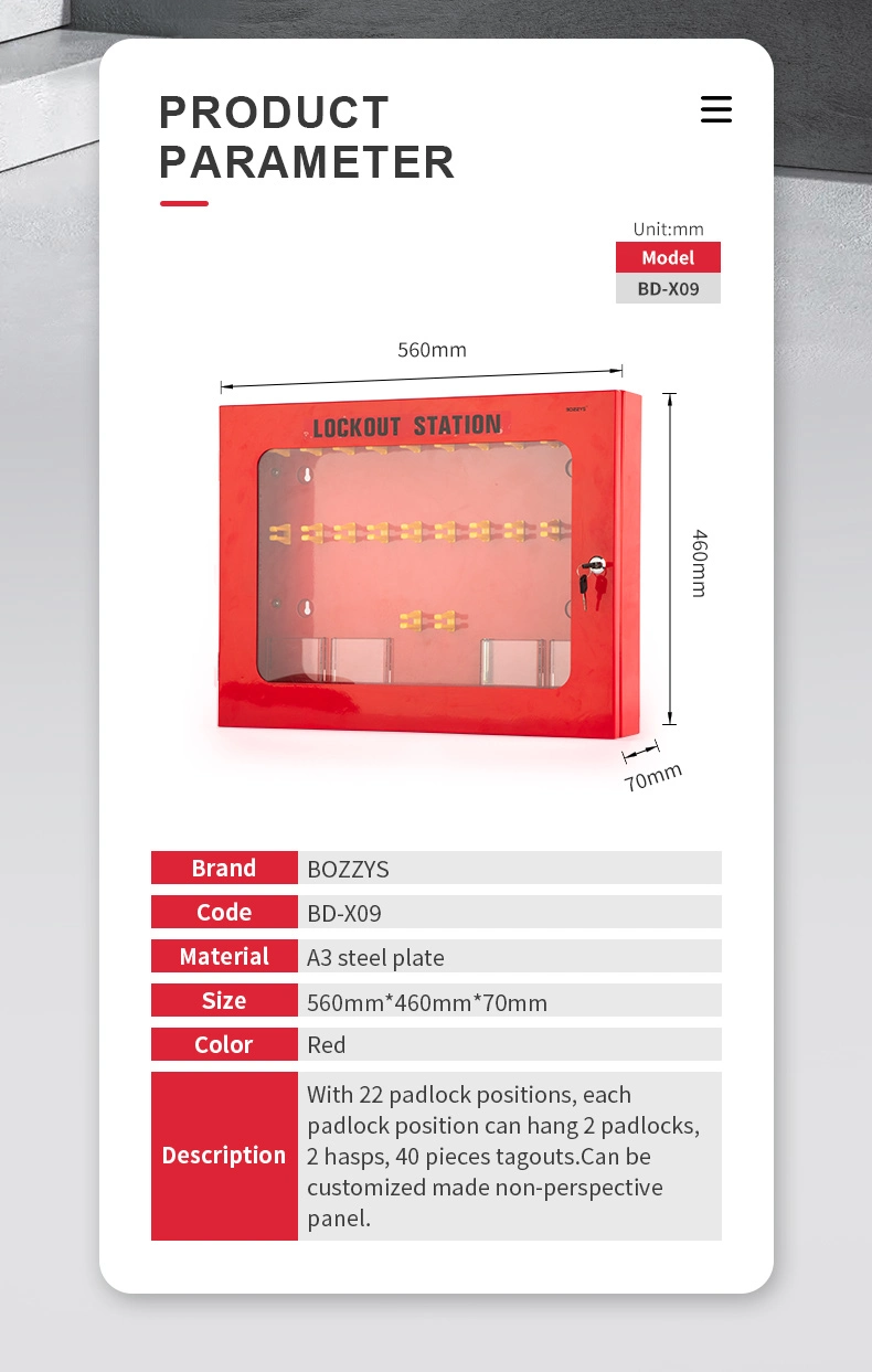 Boshi Safety Lockout Station Lockout Cabinet Lockout Kit (BD-X09)