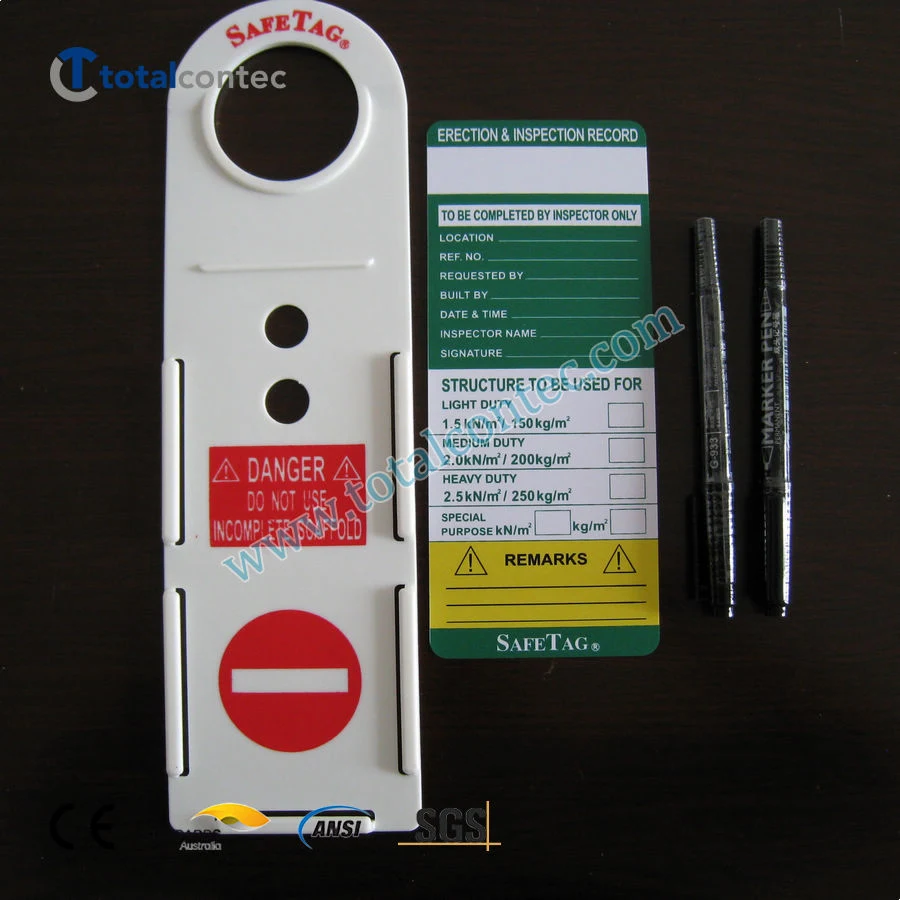 Engineering Plastic Safety Lockout Warning Scaffold Safety Tag