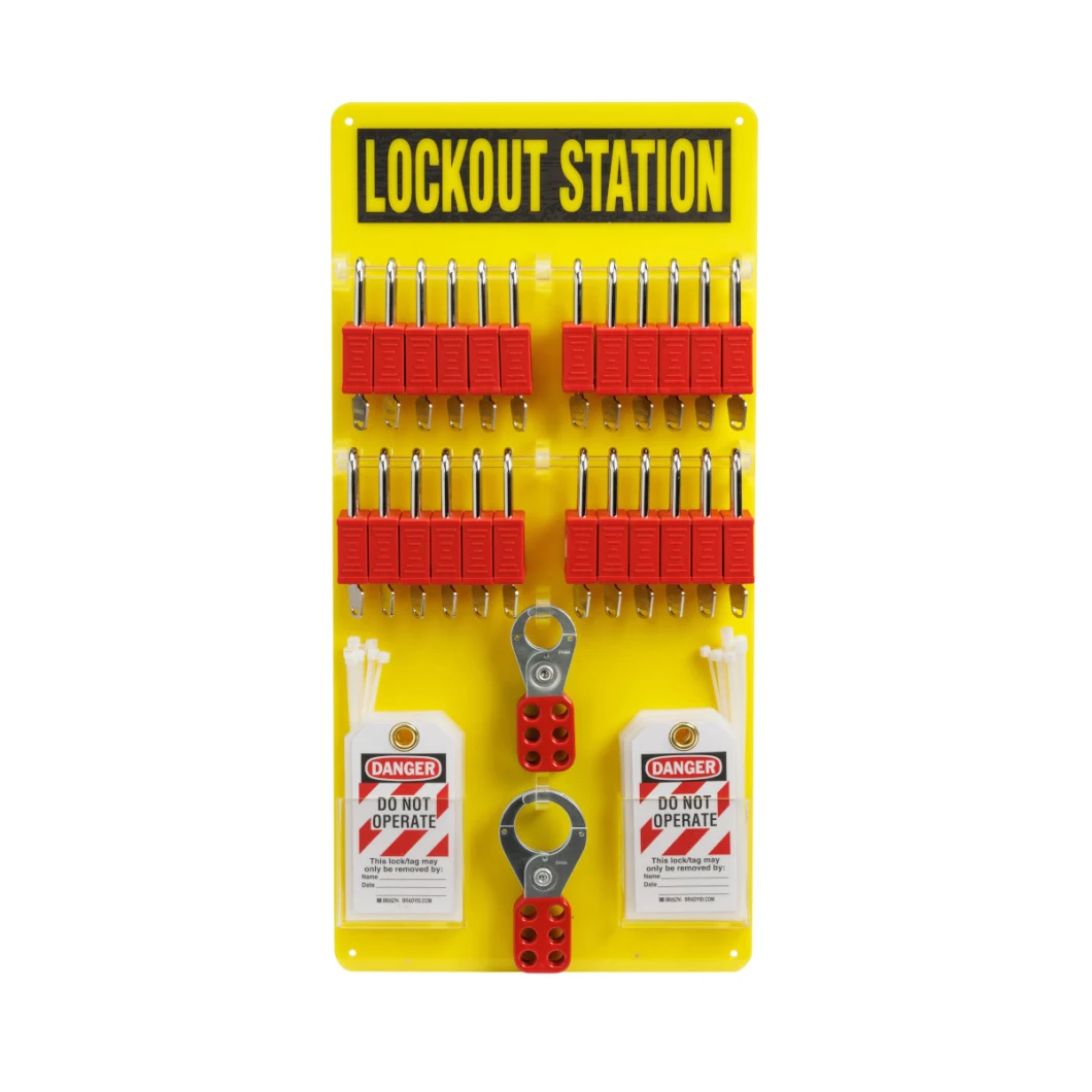 24-Lock Lockout Board with Nylon Safety Lockout Padlocks