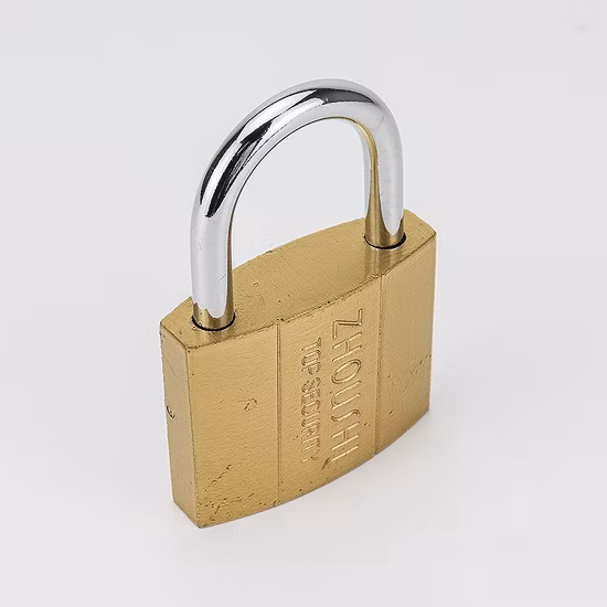 Safety Security Custom Logo Rectangular Waterproof Padlock Dual-Line Imitate Copper Brass Atom Padlock