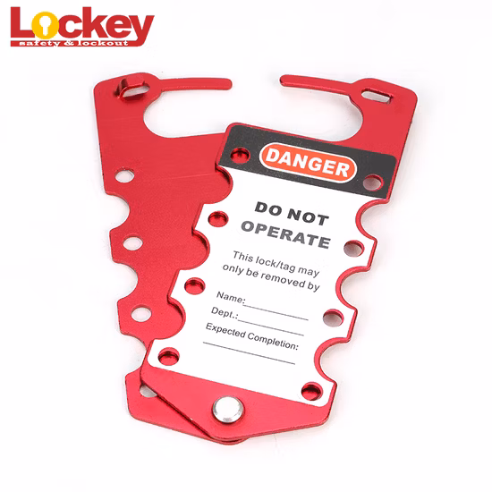 Industrial Colored Labeled Aluminum Lockout Hasp with 8 Padlock Holes